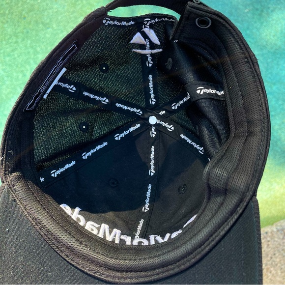 TaylorMade Black with Buckle Adjustable Strap Golf Cap - Picture 7 of 9